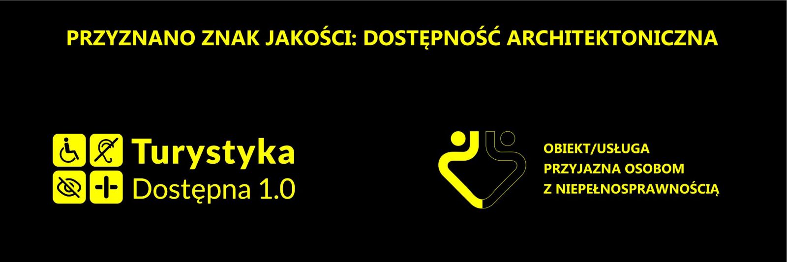 logo znaku jakości: dostępność architektoniczna w wysokim kontraście 