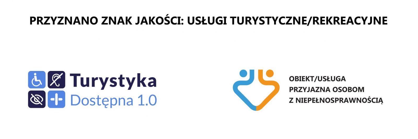 logo znaku jakości: usługa turystyczna/rekreacyjna w wersji kolorowej 