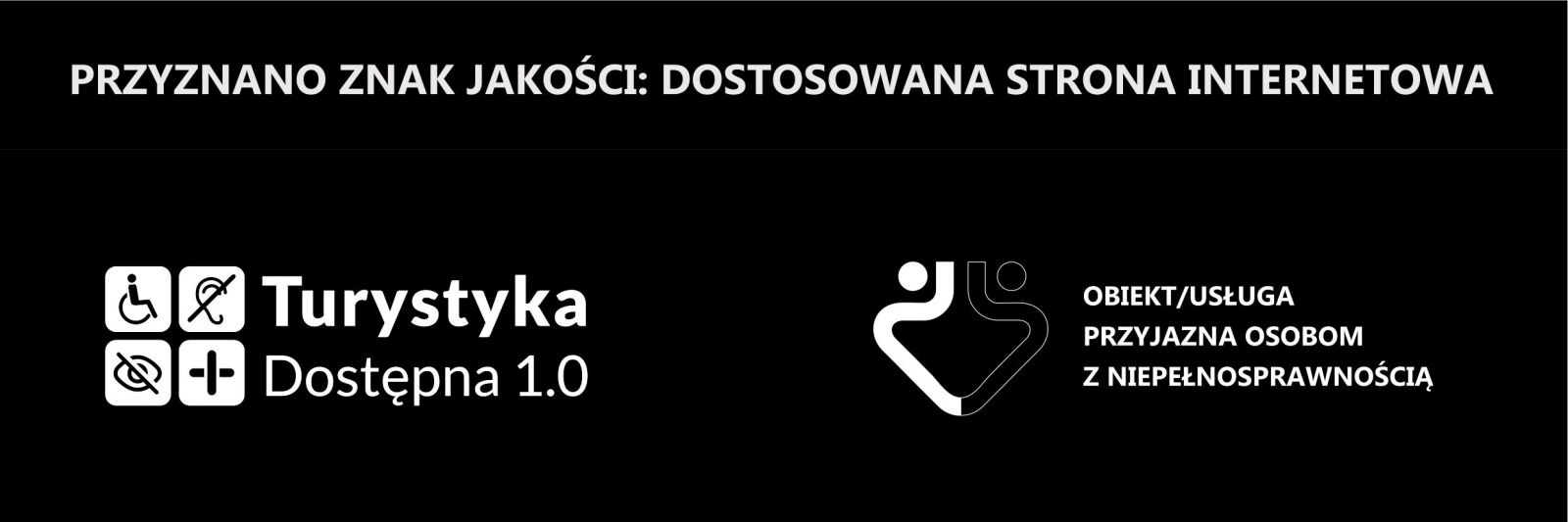 logo znaku jakości: dostosowana strona internetowa  w wersji czarno-białej